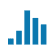 Blue bar graph icon image representing analytics