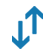 Blue pointing arrows icon image, representing import-export