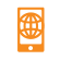 Orange mobile device with internet connectivity icon image